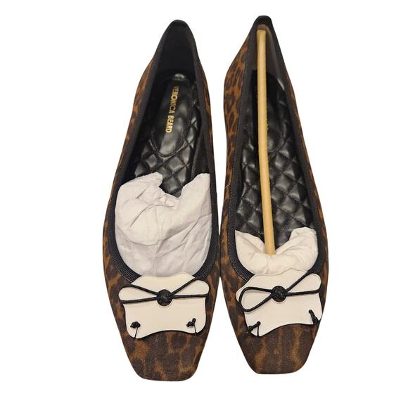 Veronica Beard Beatrix leopard print suede ballet flats size 9.5 - Picture 2 of 6